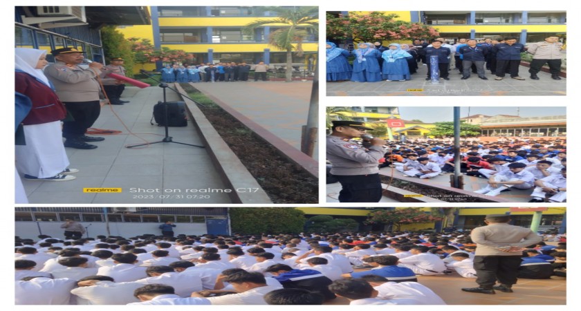 Kegiatan Apel Upacara dengan Polsek Bantargebang